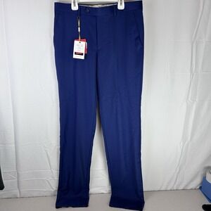 MANTONI MEN'S SIZE 32 WOOL DRESS PANTS UNHEMMED FRENCH BLUE FLAT FRONT M 40901